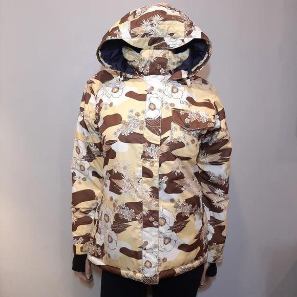 ❌SOLD❌ Camo Floral Hooded Ski Jacket Girls Youth Insulated Snowboarding Coat - Picture 6 of 15